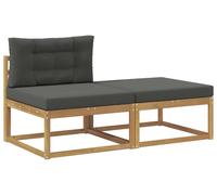 vidaXL, lot de 2 tabourets d'extérieur en polyester, blanc