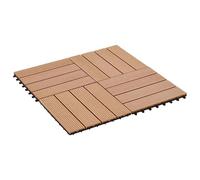 vidaXL : Dalles de terrasse, 22 pièces, bois composite (WPC), teck, 30 x 30 cm