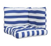 vidaXL Coussins de Palette - Rayures Bleues/Blanches