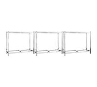 vidaXL : lot de 3 étagères à pneus à 2 tablettes, couleur argent, 110 x 40 x 110 cm, en acier