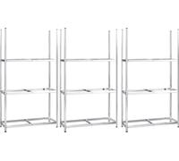 vidaXL : lot de 3 étagères à pneus à 3 tablettes, couleur argent, 110 x 40 x 200 cm, en acier