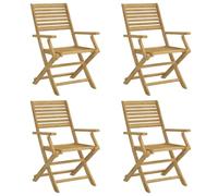 vidaXL Chaises de jardin 4 pcs. Pliable 48,5x61,5x87 cm Bois massif Acacia