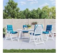 vidaXL Lot de 4 Coussins de Chaise à Dossier Bas, Galette de Siège Imperméable, Coussin d'Extérieur Anti-glissement Jardin 377684