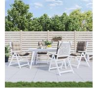 vidaXL Lot de 4 Coussins de Chaise à Dossier Bas, Galette de Siège Imperméable, Coussin d'Extérieur Anti-Glissement Jardin Terrasse, Taupe Tissu Oxford