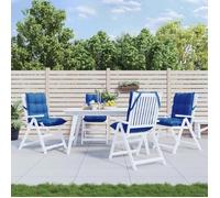 vidaXL Lot de 4 Coussins de Chaise à Dossier Bas, Galette de Siège Imperméable, Coussin d'Extérieur Anti-glissement Jardin 377702