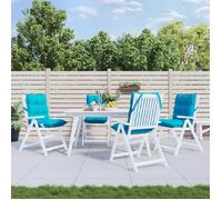 vidaXL Coussins de chaise à dossier bas – Lot de 4 – Imperméable anti-glissement – Turquoise