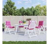 vidaXL Lot de 4 coussins de chaise à dossier bas, galette de siège imperméable anti-glissant Rose