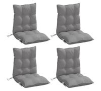 vidaXL Coussins de chaise à dossier bas lot de 4 gris tissu oxford