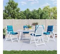 Vidaxl Lot De 4 Coussins De Chaise À Dossier Bas, Galette De Siège Imperméable, Coussin D'extérieur Anti-Glissement Jardin 377684 Multicolore
