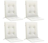 vidaXL Lot de 4 Coussins de Chaise à Dossier Bas, Oreillers de Balcon, Coussins de Sièges Patio Jardin Terrasse Extérieur, Crème Mélangé Tissu