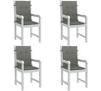 vidaXL Coussins de chaise basse 4 pcs. Gris foncé 100x50x4 cm Tissu