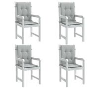 vidaXL Lot de 4 Coussins de Chaise à Dossier Bas, Oreillers de Balcon, Coussins de Sièges Patio Jardin Terrasse Extérieur, Gris Clair Mélangé