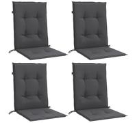 vidaXL Coussins de chaise à dossier bas Lot de 4 100x50x4 cm Anthracite mélangé