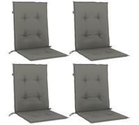 vidaXL Coussins de chaise basse Lot de 4 100x50x4 cm Tissu Gris foncé