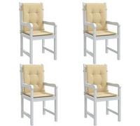 vidaXL Lot de 4 Coussins de Chaise à Dossier Bas, Oreillers de Balcon, Coussins de Sièges Patio Jardin Terrasse Extérieur, 4002455 Or G