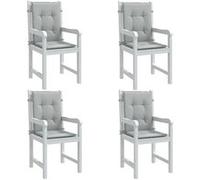vidaXL Lot de 4 coussins de chaise à dossier bas, pour patio jardin terrasse, Gris clair mélangé