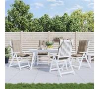 vidaXL Lot de 4 Coussins de Chaise à Dossier Haut, Galette de Siège Imperméable, Coussin d'Extérieur Anti-Glissement Jardin Terrasse, Taupe Tissu Oxford