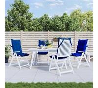 vidaXL Coussins de chaise à dossier haut – Lot de 4, siège imperméable antidérapant, bleu royal