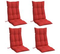 vidaXL Coussins de chaise - Lot de 4 - Rouge