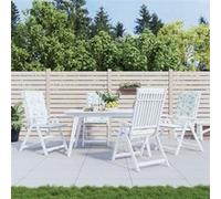 vidaXL Lot de 4 Coussins de Chaise à Dossier Haut, Galettes de Siège Anti-glissement, Décoration Jardin Terrasse Patio, Modèle de Feuille Tissu 361263 G
