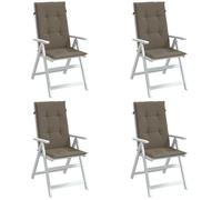 vidaXL Coussins de chaise à haut dossier 4 pcs. Melange Taupe 120x50x4 cm Tissu