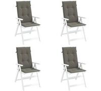 vidaXL Coussins de chaise à haut dossier 4 pcs. Melange Gris foncé 120x50x4 cm Tissu