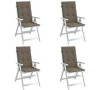 vidaXL Lot de 4 coussins de chaise à haut dossier 120x50x4 cm Taupe mélangé en tissu