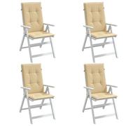 vidaXL Coussins de chaise à haut dossier 4 pcs. Melange Beige 120x50x4 cm Tissu