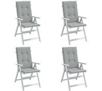 vidaXL Coussins de chaise à haut dossier Lot de 4 120x50x4 cm Mélange gris clair Tissu
