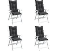 vidaXL Coussins de chaise à dossier haut Lot de 4 Anthracite mélangé