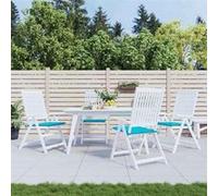 vidaXL Coussins de chaise de jardin Lot de 4 Galettes de siège antidérapantes 40x40x4 cm Turquoise