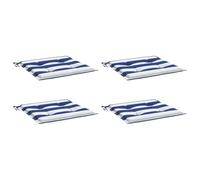 vidaXL Lot de 4 coussins de chaise de jardin antidérapants 50x50x4 cm pour extérieur