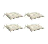 vidaXL Lot de 4 Coussins de Chaise, Galette de Siège avec Jeux de Cordes, Coussin d'Extérieur Imperméable, Blanc Crème 361514