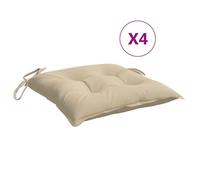 vidaXL Lot de 4 Coussins de Palette, Galette de Siège Imperméable, Coussin de Jardin, Décoration d'Extérieur Terrasse, Beige 50x50x7 cm Tissu Oxford