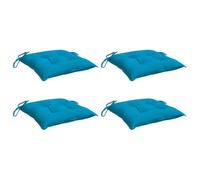 vidaXL Lot de 4 Coussins de Palette, Galette de Siège Imperméable, Coussin de Jardin, Décoration d'Extérieur Terrasse, Bleu Clair 50x50x7 cm Tissu Oxford