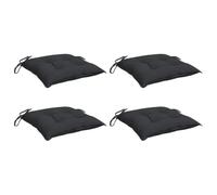 vidaXL Coussins de palette Galette de siège imperméable Tissu Oxford 50x50x7 cm Lot de 4 Noir