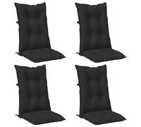 vidaXL Lot de 4 coussins pour chaises à dossier haut, noir chiné