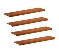 vidaXL Lot de 4 marches d'escalier en chêne massif - 110 x 25 x 2 cm - Marron