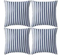 vidaXL Lot de 4 Oreillers d'Extérieur, Cousins de Balcon, Oreillers de Sièges, Décoration de Patio Jardinage Jardin Terrasse, Impression Rayure Bleu