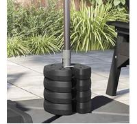 vidaXL Lot de 4 Plaques de Lest pour Gazebo, 220x50 mm, Béton avec Couvercle en Plastique, Noir 45210