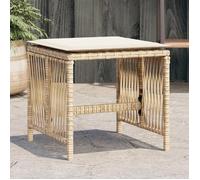 vidaXL Tabouret de jardin avec coussins 4 pcs. Beige 41x41x36 cm Poly rotin