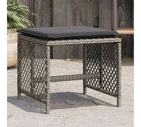 vidaXL Lot de 4 Tabourets de Jardin avec Coussins, Chaises de Patio, Sièges de Terrasse, Meubles d'Extérieur Arrière-cour, 365050 Gris G