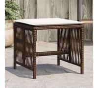 vidaXL Lot de 4 Tabourets de Jardin avec Coussins, Sièges avec Housse, Meubles de Patio Balcon Terrasse Extérieur, Marron 365058 Marron G