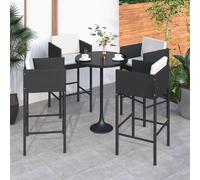 vidaXL Lot de 4 tabourets noir