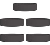 vidaXL, lot de 5 bordures de jardin, noir, 80 x 80 x 20 cm, acier laminé à froid