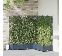 vidaXL, lot de 5 pots de jardin, gris, 120 x 120 x 125,5 cm, en plastique PP