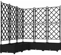 vidaXL, lot de 5 pots de jardin, noir, 120 x 120 x 125,5 cm, en plastique PP