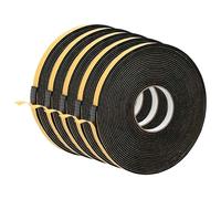 vidaXL Lot de 5 rubans adhésifs en mousse CR, noir, 15 mm x 10 m, ruban adhésif rond, mousse CR, résistant à l'humidité, universel, efficace, isolant
