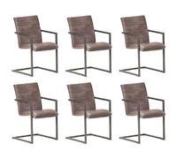 VIDAXL Lot de 6 Chaises Cantilever - Marron