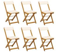 vidaXL Chaises de bistrot d'extérieur, lot de 6, blanc crème, 40 x 53 x 80 cm